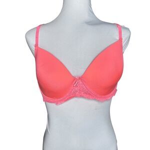 Jessica Simpson 36c bright hot orange bra lace racerback